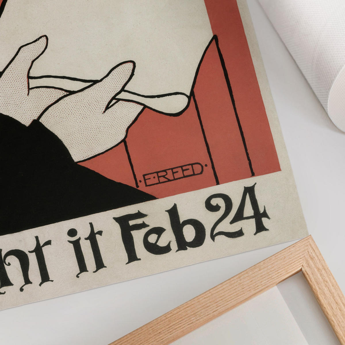 POSTER - 42x59 cm - Ethel Reed - Frau mit einer Zeitung - Rot, Textil (42/59/0.1cm) - TULUP