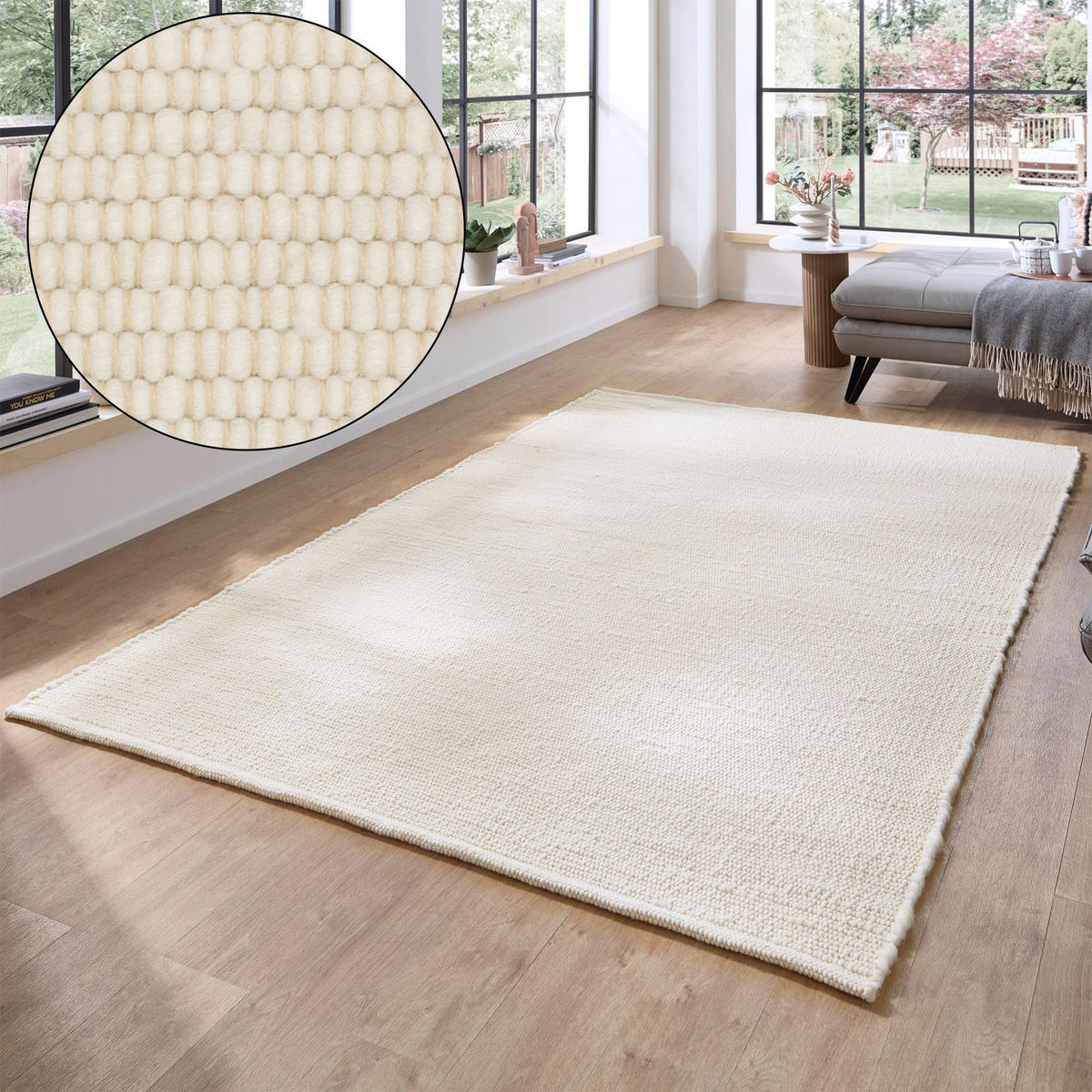 HANDWEBTEPPICH Anden 60x90 cm - Champagner, Textil (60/90cm) - Rug and Roll