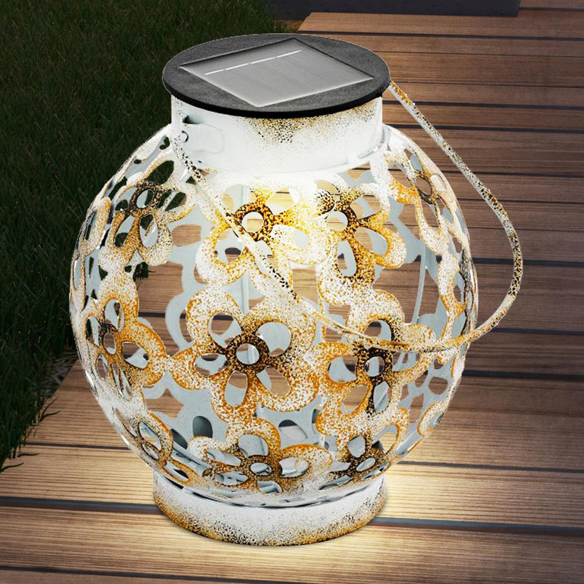 LED AUSSENLEUCHTE Weiß Gelb - Weiß, Metall (15/15/14cm)