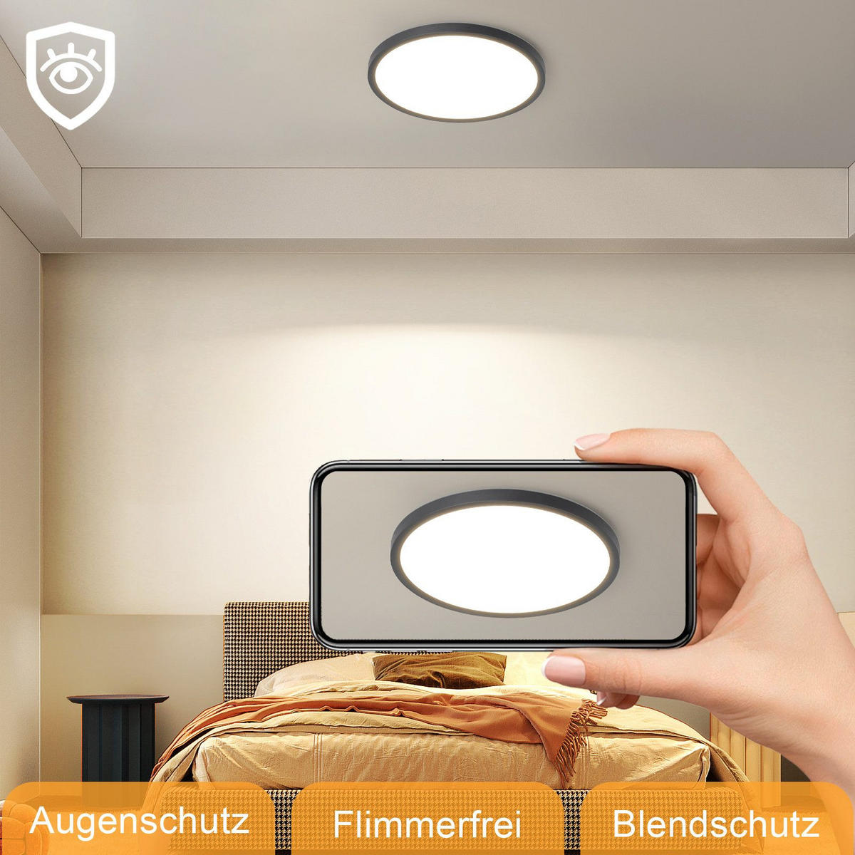 LED-DECKENLEUCHTE Lynn 30/30/2.6cm - Schwarz, Kunststoff (30/30/2.6cm) - Nettlife
