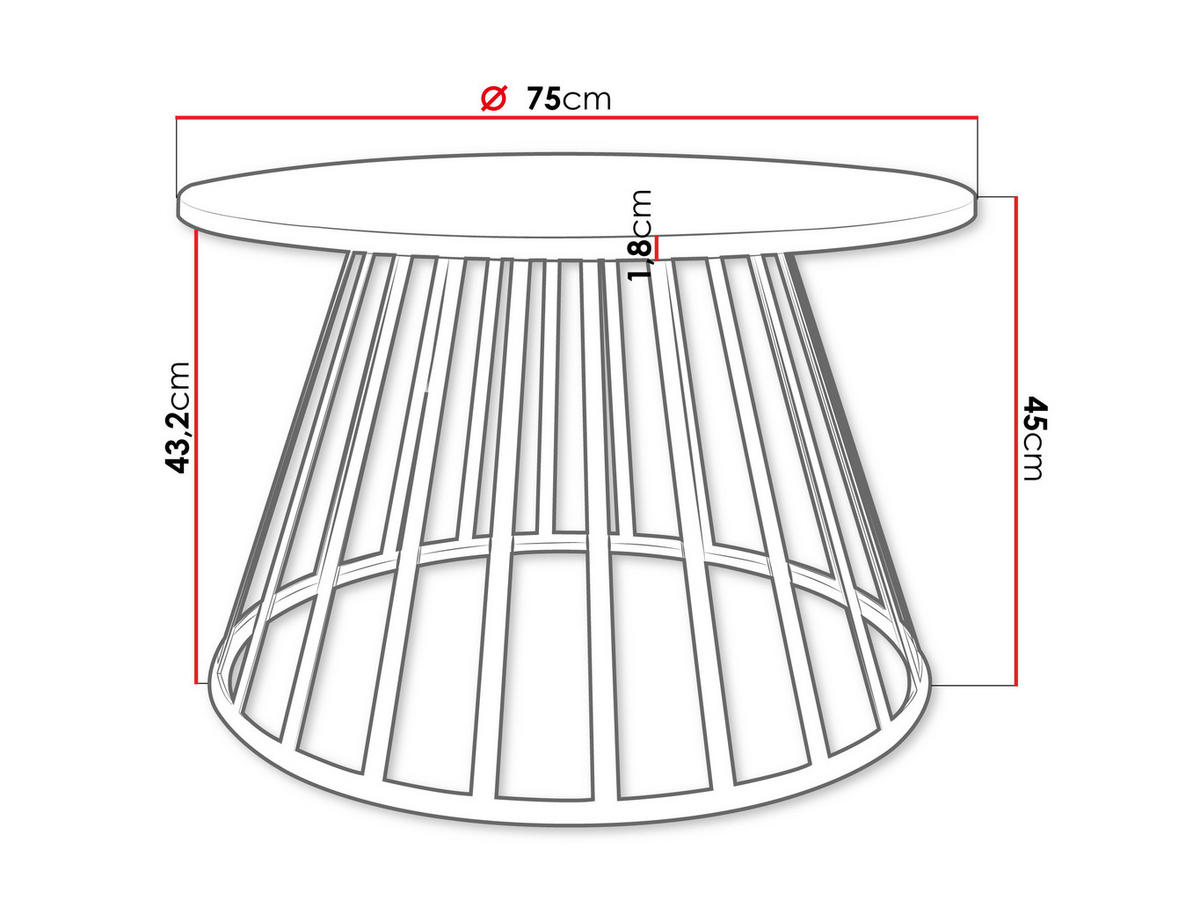 COUCHTISCH Mokod - Goldfarben/Weiß, Holzwerkstoff/Metall (75/75/45cm) - MIRJAN24