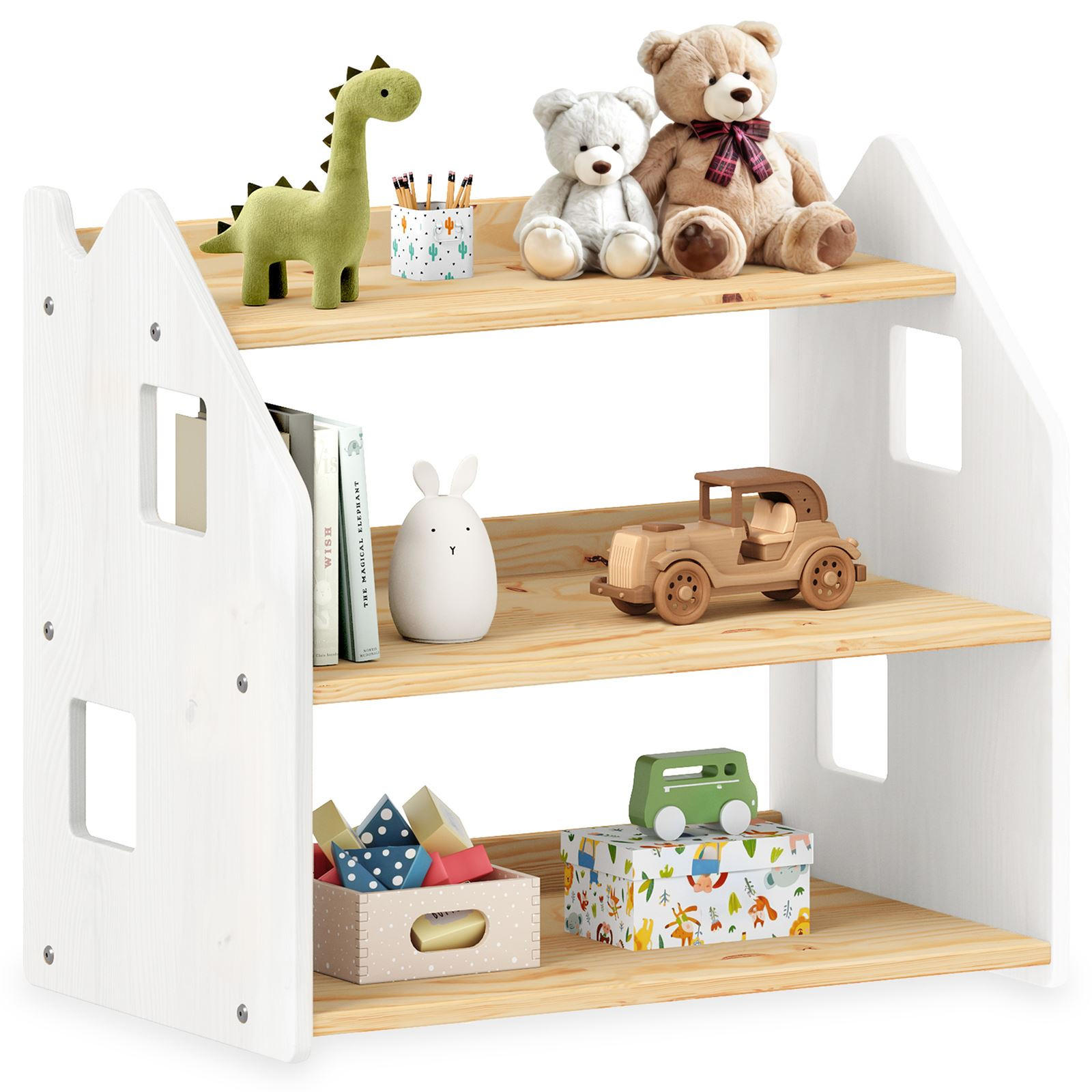 Idimex Kinderregal Natur, Weiß 65x60x40 cm