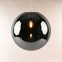 PENDELLEUCHTE Orb Chrom/Rauch Ø 40cm - Chromfarben/Grau, Glas (40/40/40cm) - s.luce