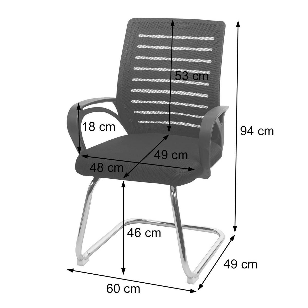 KONFERENZSTUHL Grau - Grau, Textil (60/94/49cm) - MCW