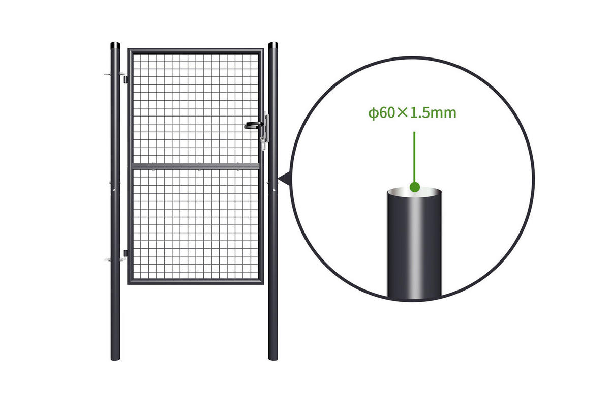 ZAUNTOR Olga grau 1m H.150cm Metall - Grau, Metall (106/156cm) - Casanoov