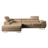 ECKSOFA Stevil Beige Velours - Beige/Silberfarben, Textil/Metall (275/203cm) - Selsey