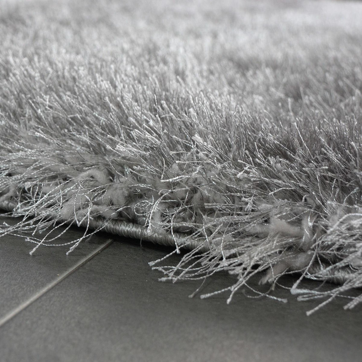 HOCHFLORTEPPICH 60/100 GLAMOUR 300 - Grau, Kunststoff (60/100cm) - Paco Home