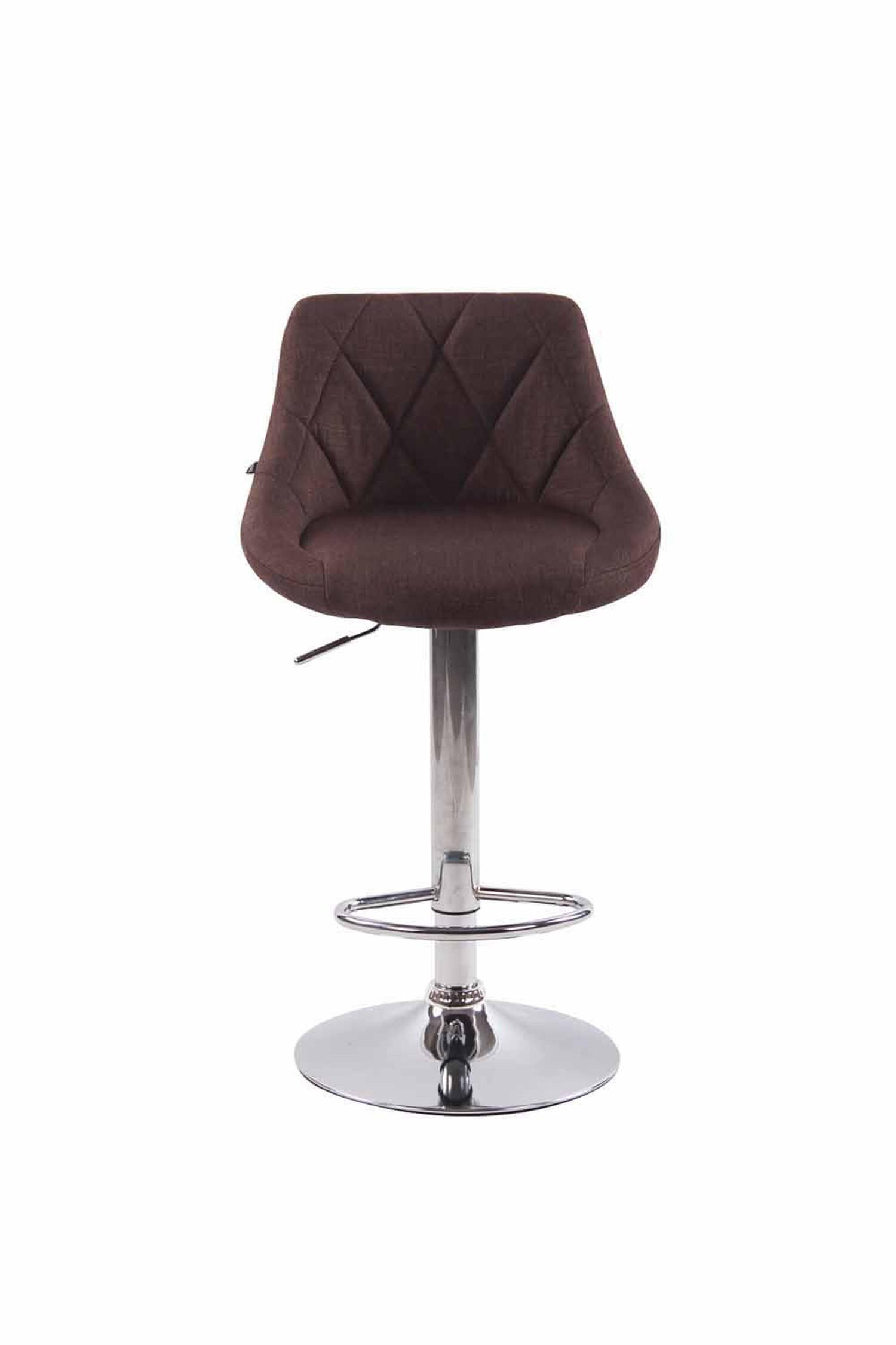 BARHOCKER Lazius, 2er Set, Gestell Metall in Chromoptik, Stoff Braun - Chromfarben/Braun, Textil/Metall (46/100/49cm) - TPFLiving
