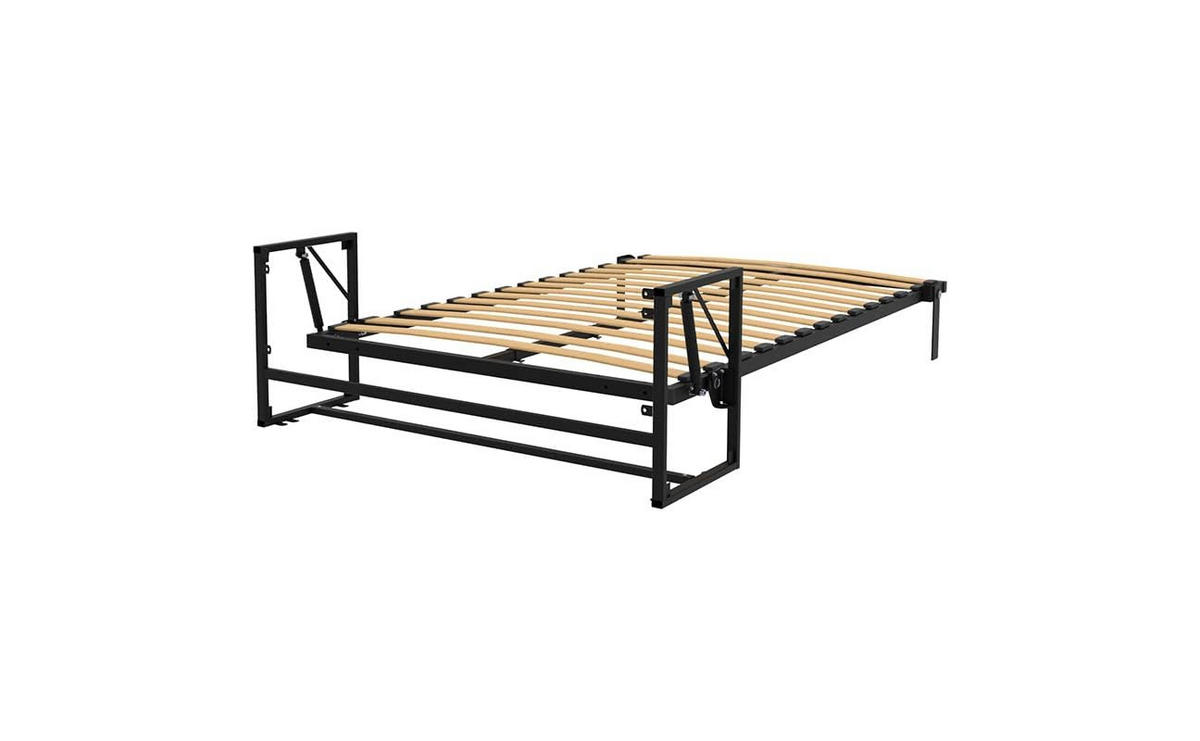 WANDBETT Morphy Classik Modulares SizeFlex- und TypeFlex-System - 120x190 Vertikal - Schwarz, Holz/Metall (120/190cm) - WallBedKing