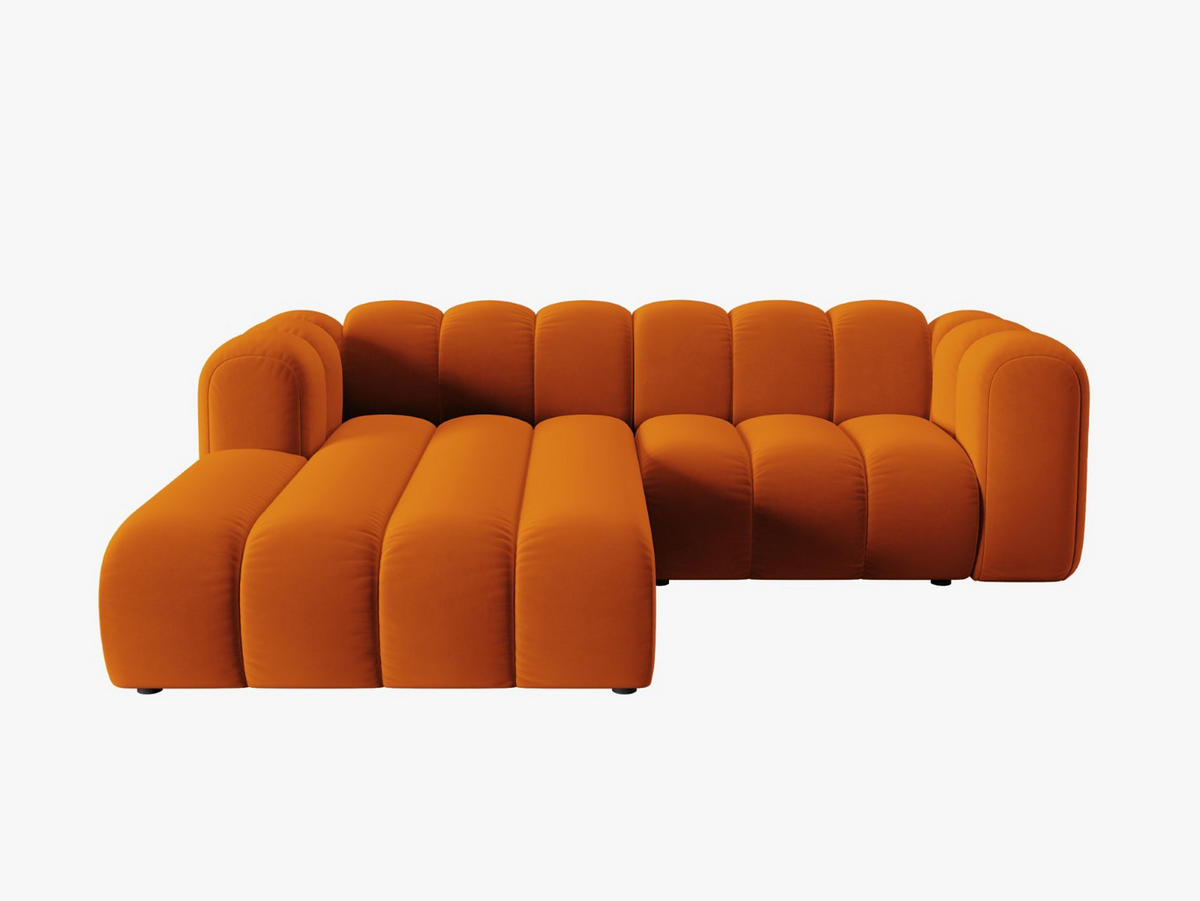 ECKSOFA modular links Lupine aus Samt terrakotta 3 Sitzplätze - Terracotta, Textil (177/230cm) - Micadoni