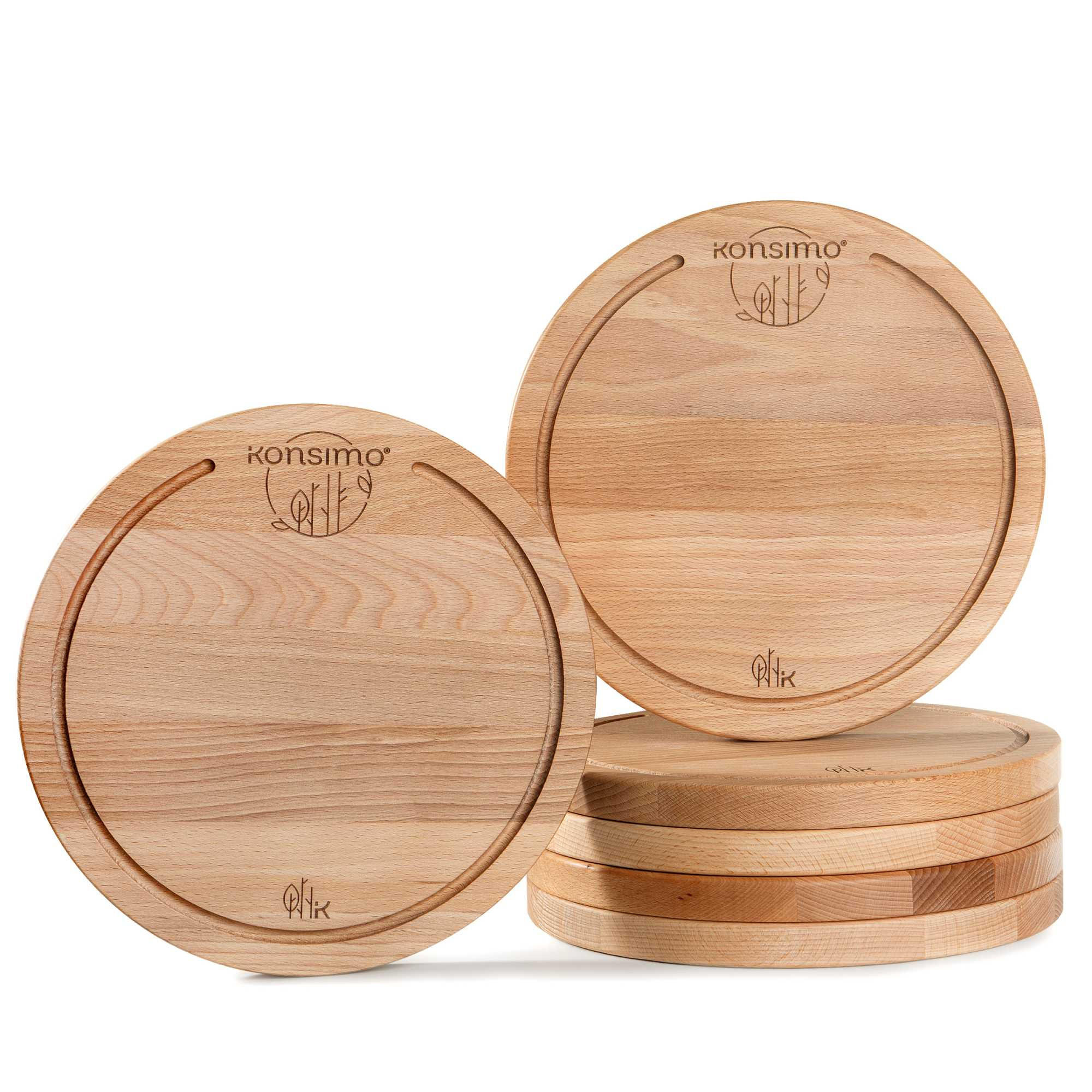 SCHNEIDEBRETT Holz Buche geölt LESTE 6-tlg - Buchefarben, Holz (25/25cm) - KONSIMO®