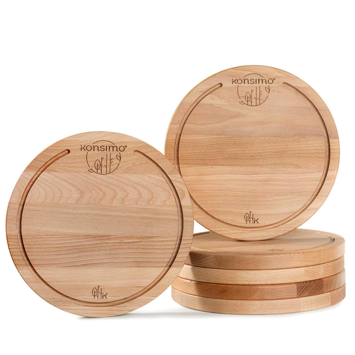 SCHNEIDEBRETT Holz Buche geölt LESTE 6-tlg - Buchefarben, Holz (25/25cm) - KONSIMO®