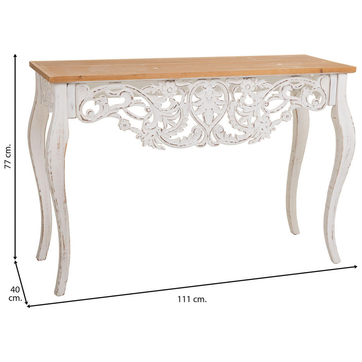 EINGANGSKONSOLE aus Holz 111x40x77 cm - Braun, Holz (40/111/77cm) - Wanderlust