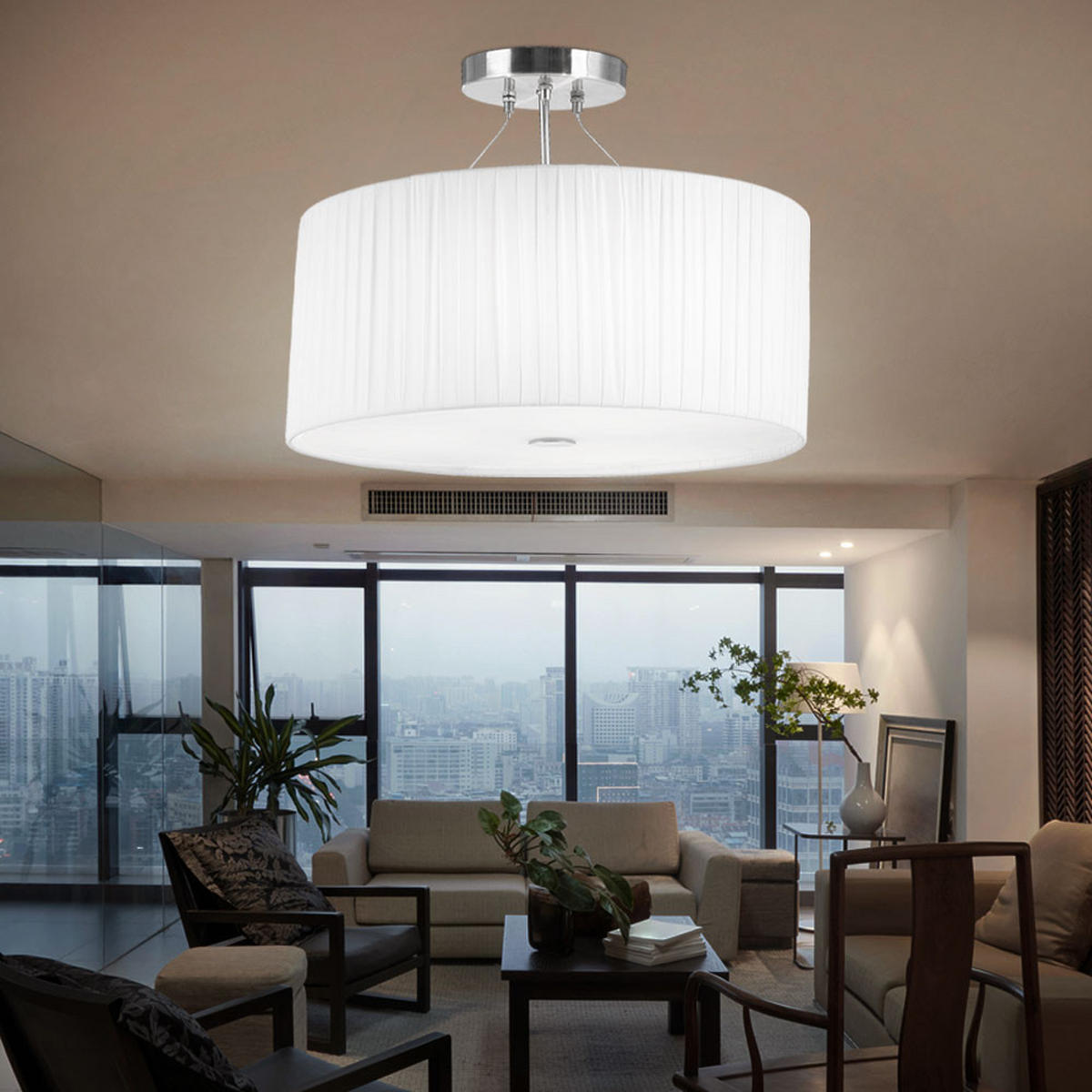 LED DECKENLEUCHTE Metall Weiß - Weiß, Metall (45/45/36cm)