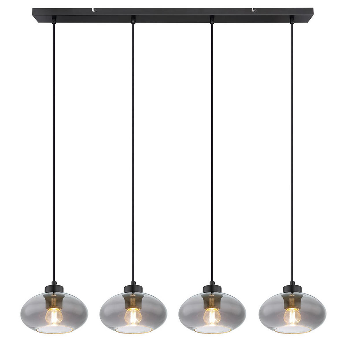 LED HÄNGELEUCHTE Metall Glas Grau Rauchoptik - Grau, Glas (96/18/120cm) - Globo Lighting