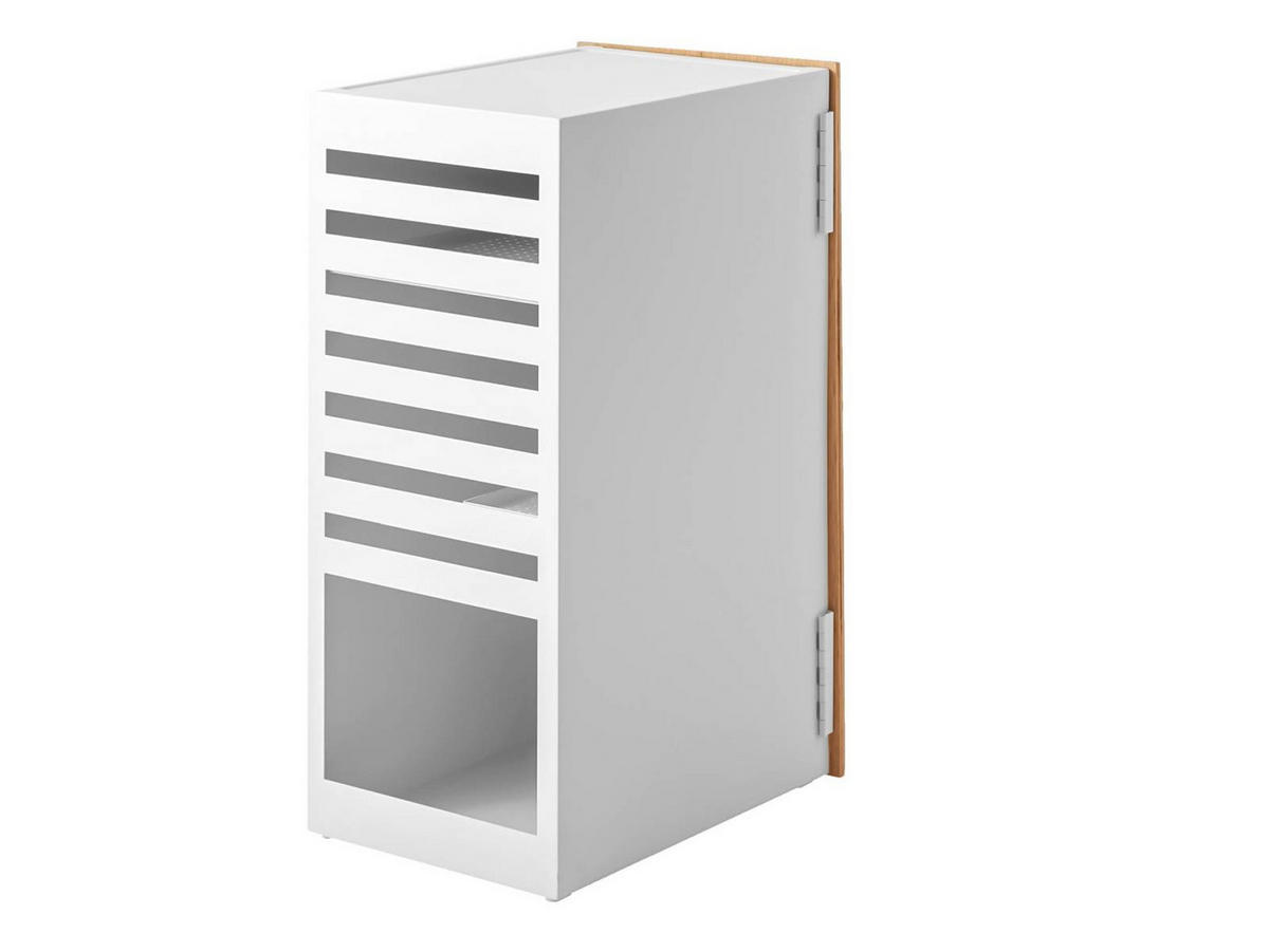 SPIELEKONSOLEN-SCHRANK Tower weiß 24/60/36 cm - Weiß, Metall (36/60/24cm) - Yamazaki