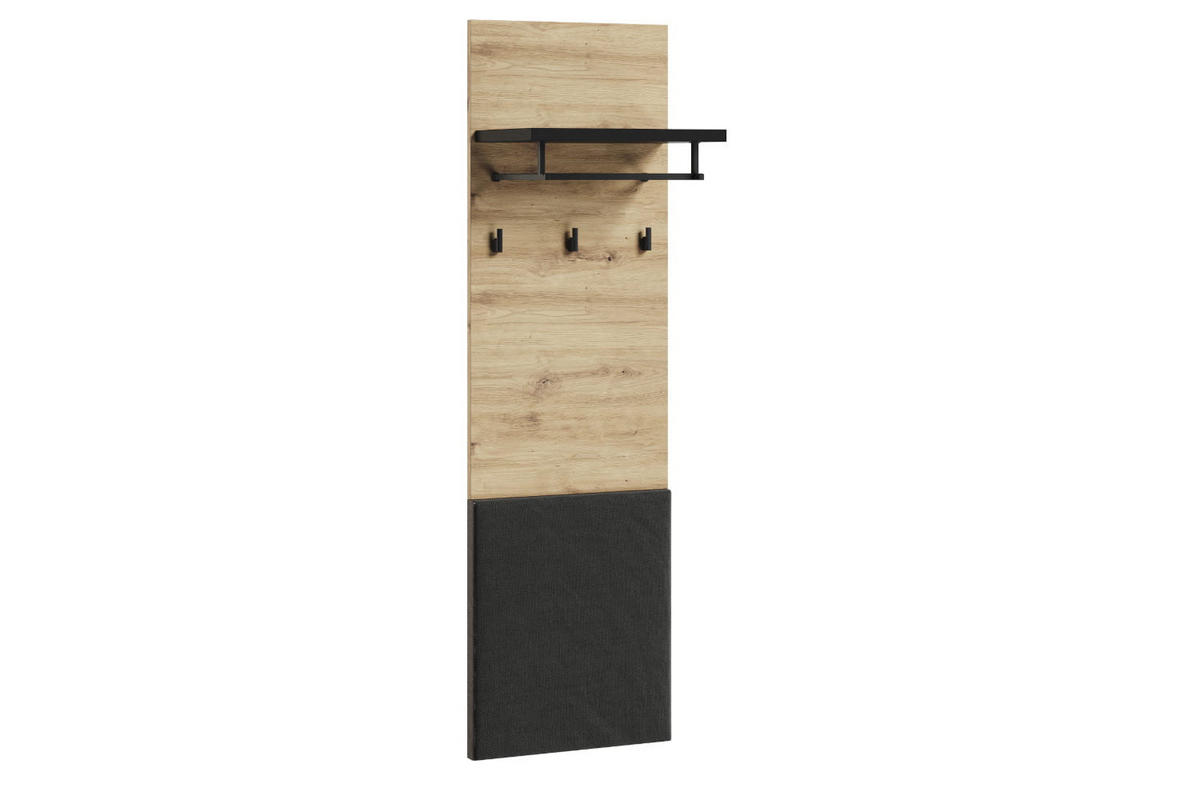 GARDEROBE Quant 1 - Schwarz/Eiche Artisan, Holzwerkstoff (135/182/40cm) - Meblini
