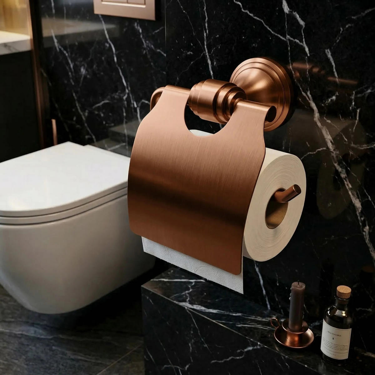 TOILETTENPAPIERHALTER Rea 1608 Aristo Gebürstetes Kupfer - Kupferfarben, Metall (11.5/12/0.8cm) - REA