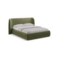 POLSTERBETT mit Bettkasten und Lattenrost 210x215 Grün - Schwarz/Olivgrün, Kunststoff/Textil (160/200cm) - Makamii