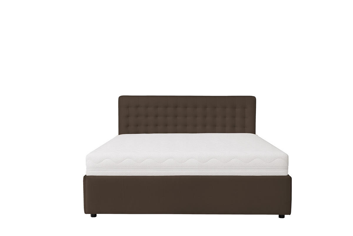 POLSTERBETT mit Bettkasten und Matratze FORTE, Braun, 160x200 cm - Braun, Textil (160/200cm) - KS Home Concept