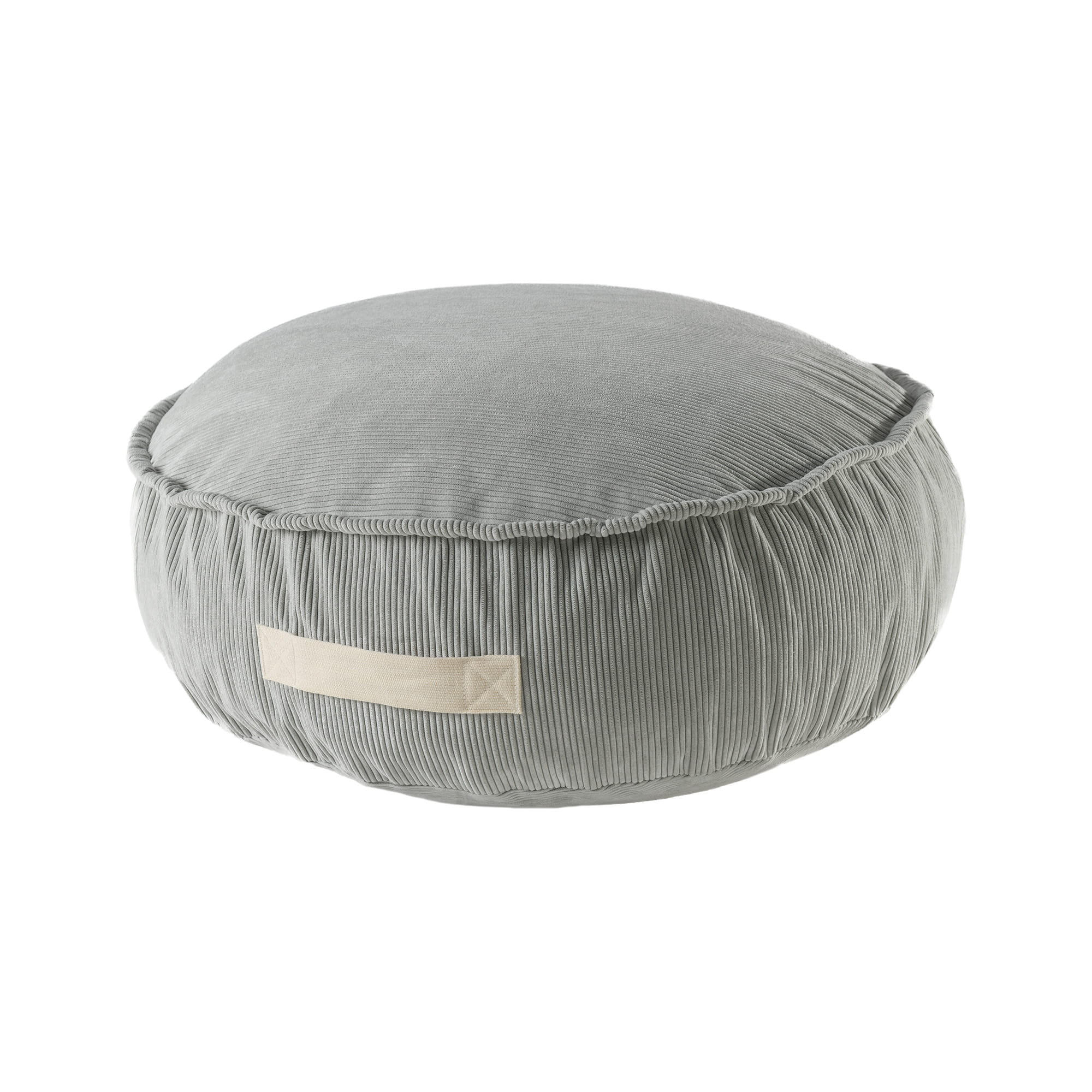 SITZPOUF für Kinder, Rund, Kord, Grau - Grau, Textil (65/20/65cm) - MeowBaby