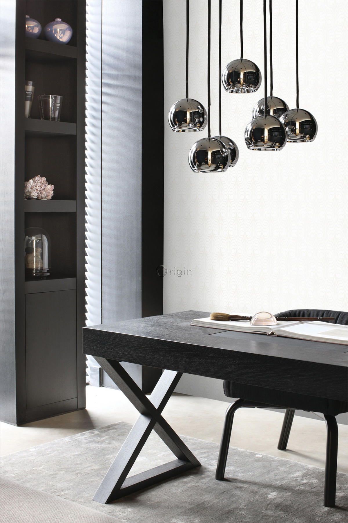 TAPETE grafische Form 53 cm x 10.05 m - Weiß, Papier (53/1000cm) - Origin Wallcoverings