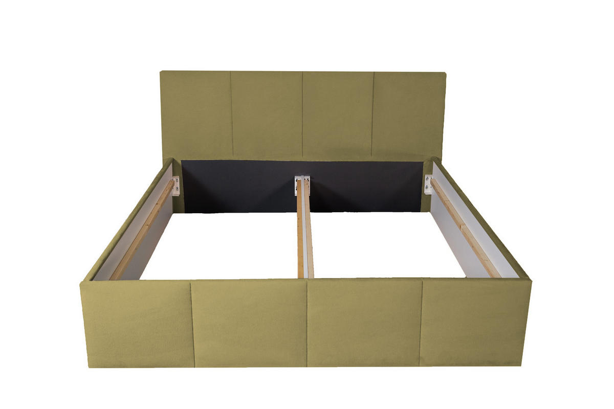 POLSTERBETT Dalas Gold 180 x 200 x 40 cm Stauraum ohne hydraulische Funktion Mit hochwertiger Matratze H2 (bis 100 kg) und Lattenrost - Goldfarben, Holz (180/200cm) - Halmon Schlafkomfort Betten 