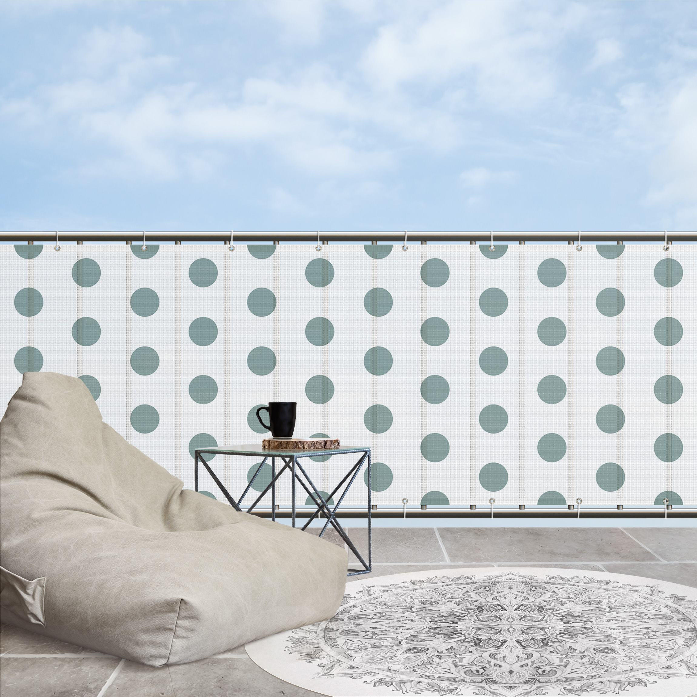Thumbnail - Bilderwelten Balkon, Blau, Kunststoff, Gepunktet, Rechteckig, 200x100 cm, Sonnen- & Sichtschutz, Sichtschutz Garten, Bal...