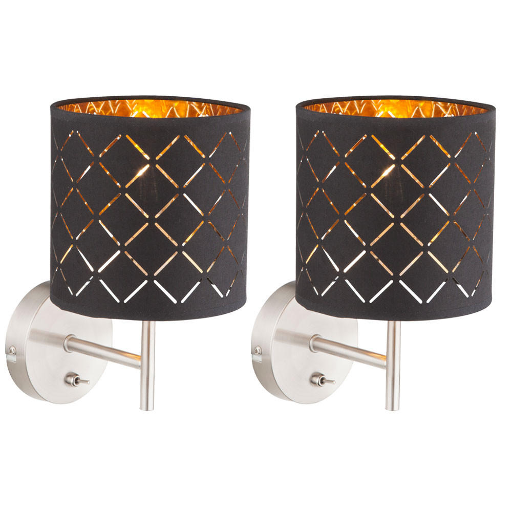 LED WANDLEUCHTE CLARKE Schwarz Gold - Schwarz, Metall (19/26/19cm)