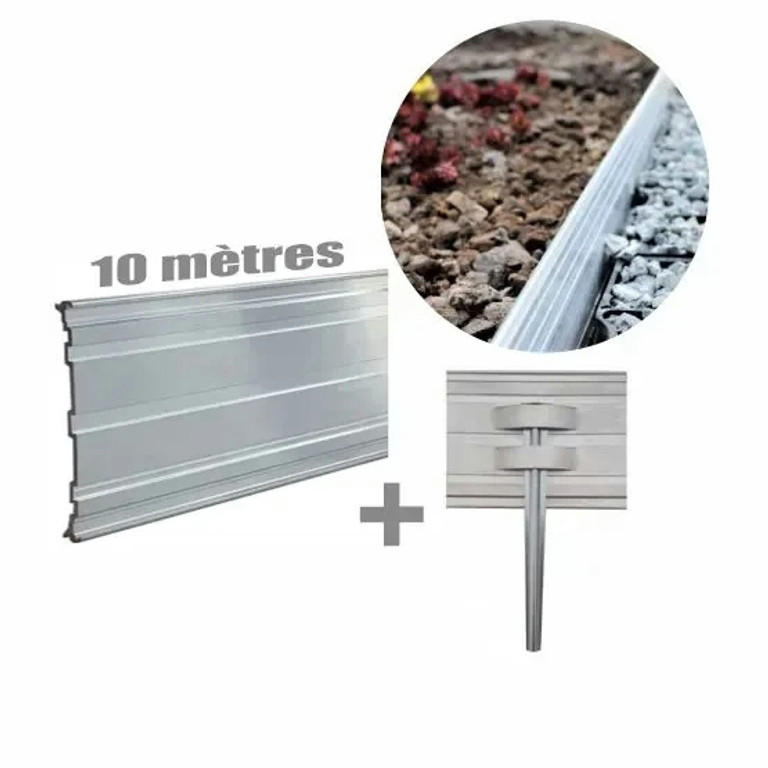 RASENKANTE Aluminium, verstärkt, 14 x 200 cm - Alufarben, Metall (14/14/1cm) - Green-Split