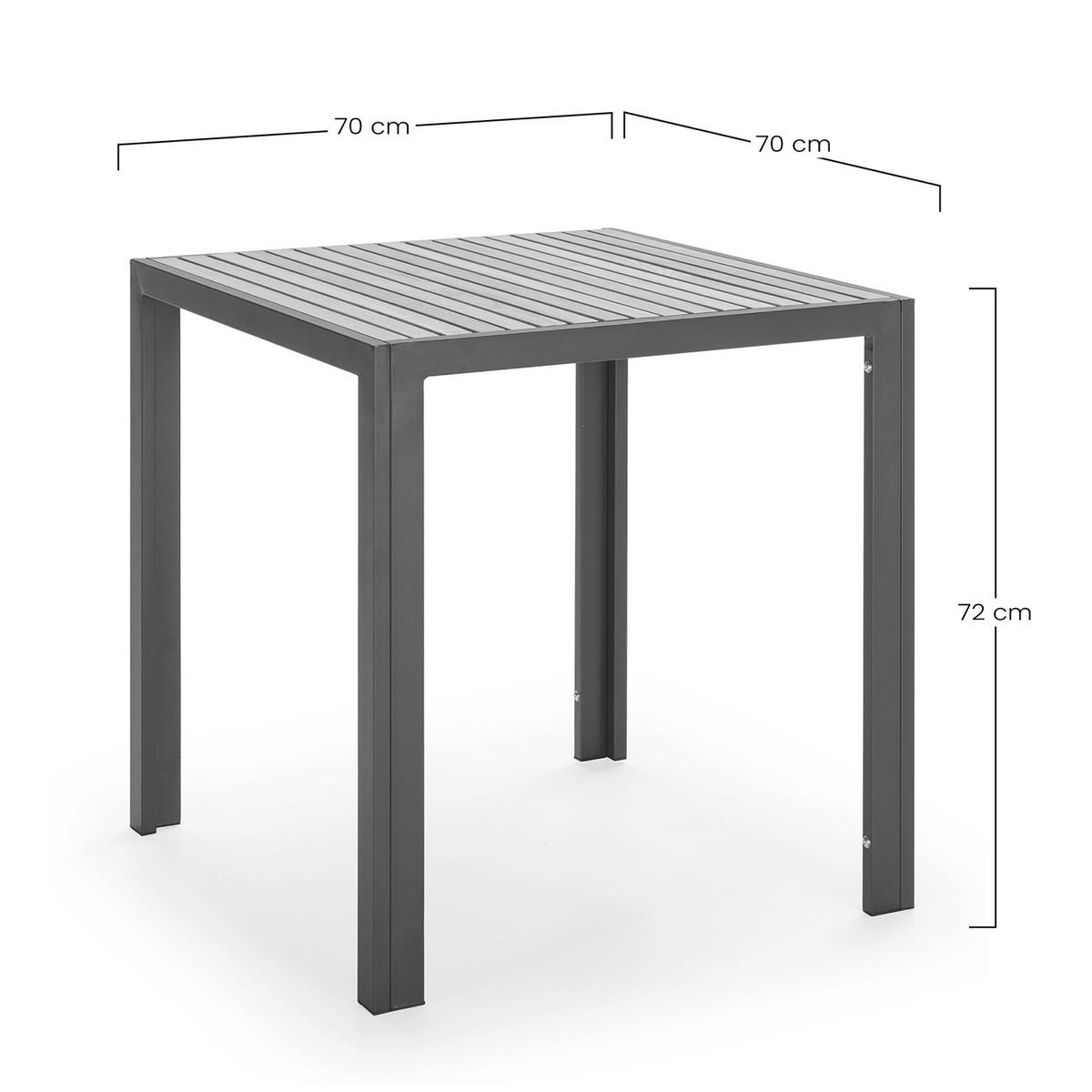 GARTENKLAPPTISCH Coral 70/70/72 cm Metall - Schwarz, Metall (70/70/72cm) - VS Venta-stock