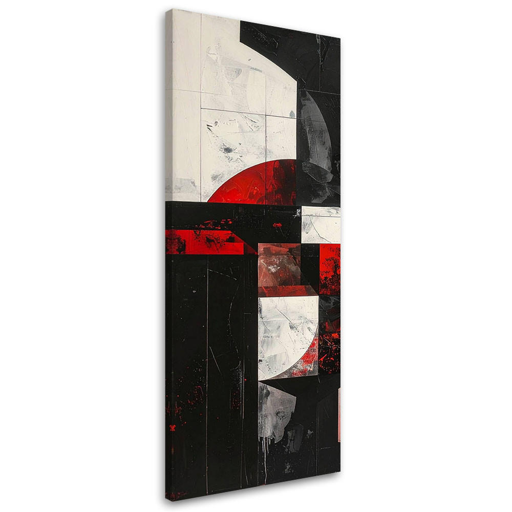 LEINWANDBILD 3D und geometrisch 50x150cm - Rot, Textil (50/150cm) - Feeby