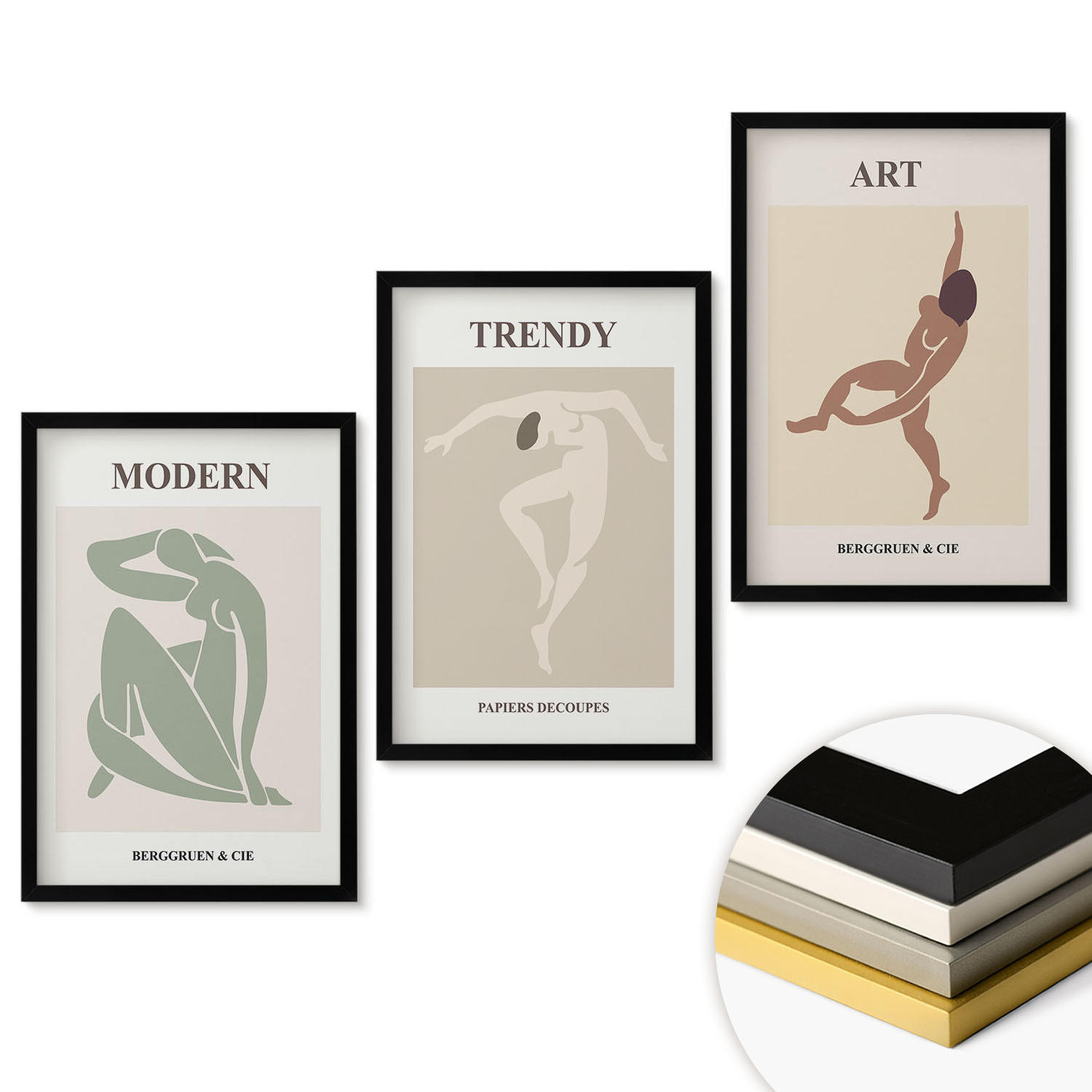 ArtPrintCave Wandbilder Schwarz 40x60 cm