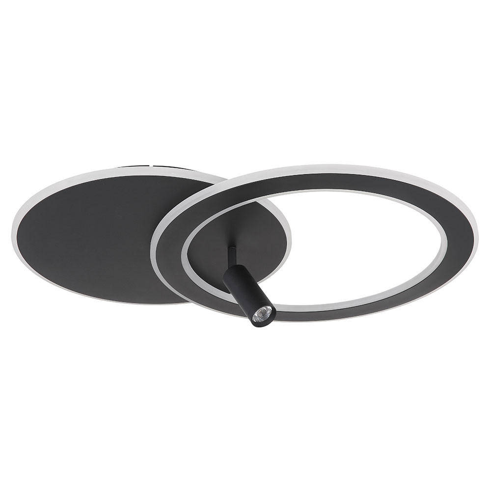 LED DECKENLEUCHTE Marian Schwarz Metall - Schwarz, Metall (69.5/49.2/13.5cm) - Globo Lighting