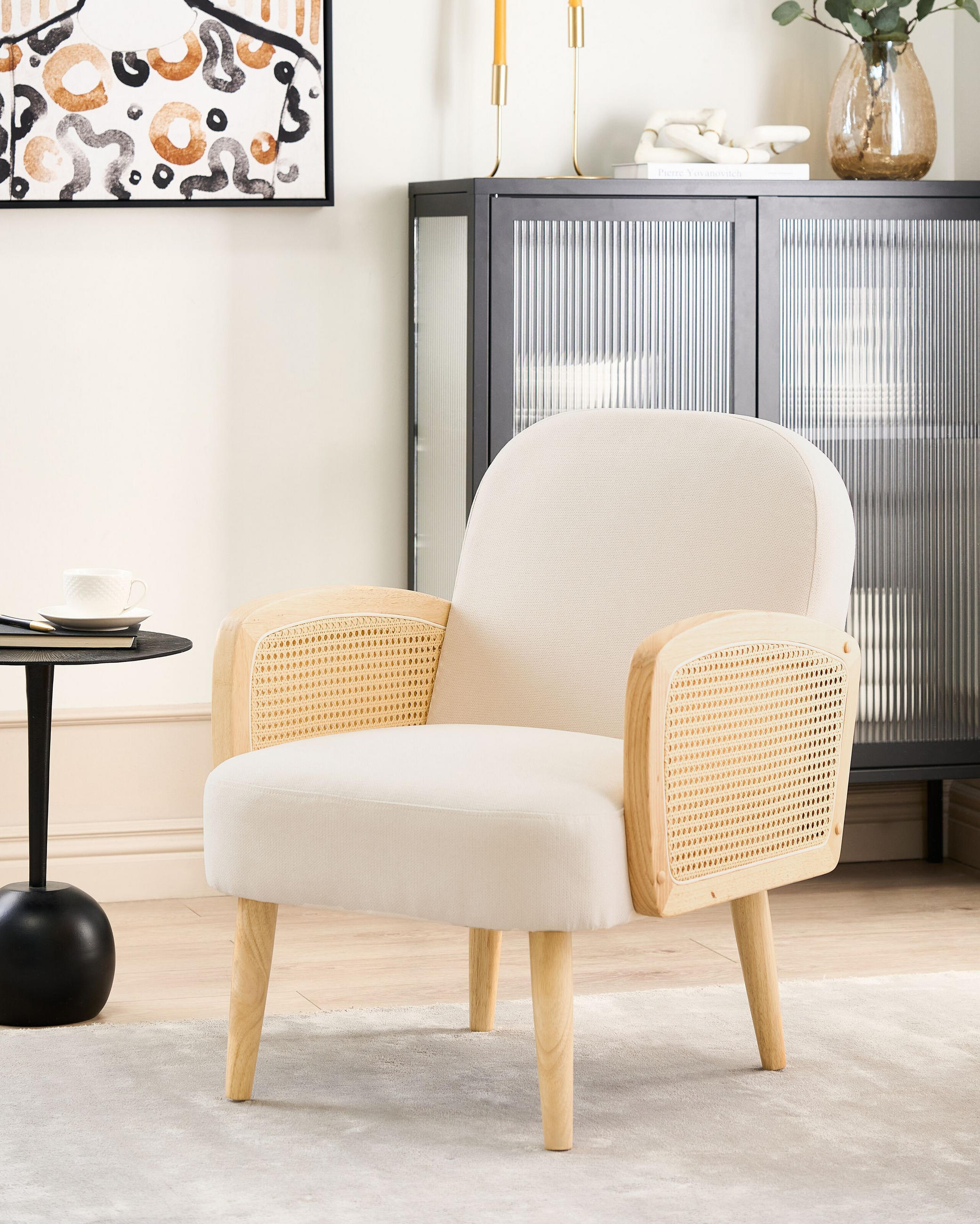 Thumbnail - Beliani Sessel, Beige, Hellbraun, Textil, 61x78x73 cm, Wohnzimmer, Sessel, Polstersessel