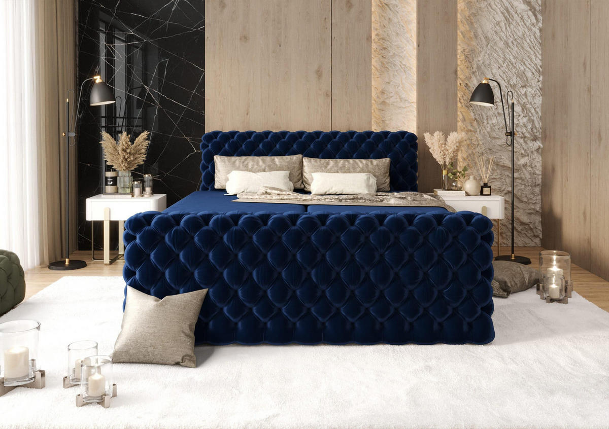 BOXBETT Figo IV Dunkelblau 180x200 cm - Dunkelblau, Textil (180/200cm) - B&B Home