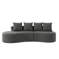 SOFA mit 4 Kissen 240 x 109 x 60 cm Leinen Dark Gray - Dunkelgrau, Kunststoff (109/63/240cm) - Meubliv