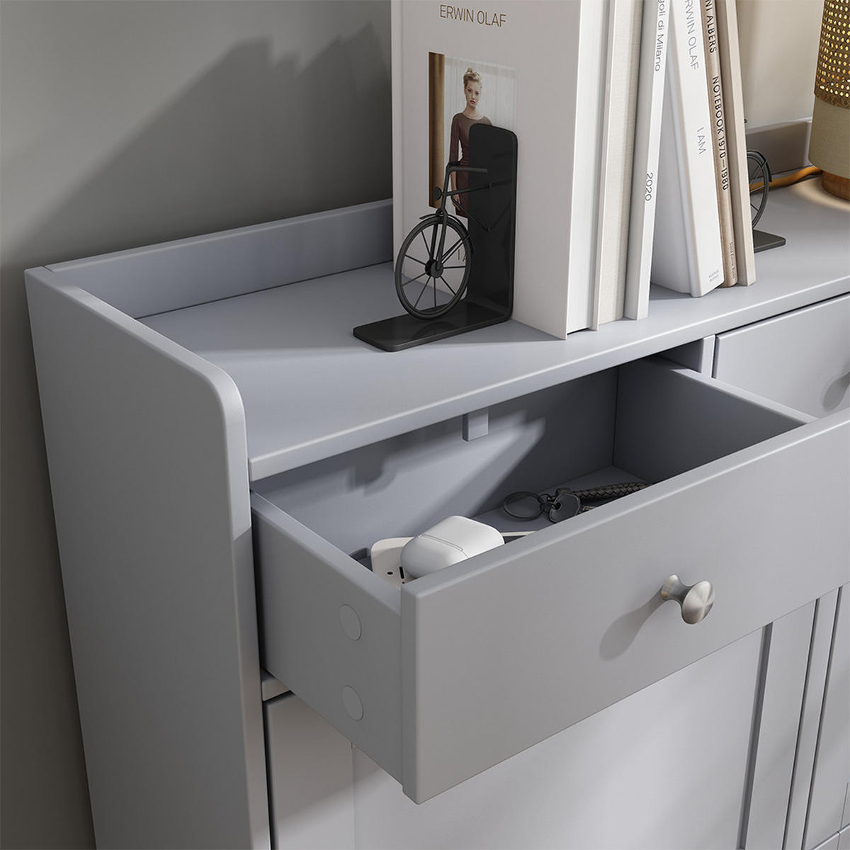 SKLÁPAČ TOPÁNOK Vitto Šedá - sivá, kompozitné drevo (100/99.5/22cm) - Vicco