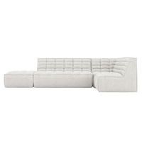 ROHOVÁ SEDAČKA modulární ve tvaru L s taburetem, plyšová tkanina Pop, Ice, Pravá strana, LAZY L s taburetem - bílá, dřevo (333/173cm) - Kaiser Möbel