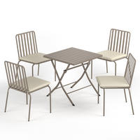 GARTENESSGRUPPE - 5-teilig - Stahl - Anthrazit - Taupe, Textil/Metall - home24