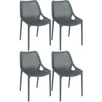 GARTENSTUHL 4 Kunststoff Dunkelgrau - Dunkelgrau, Kunststoff (50/82/60cm) - CLP