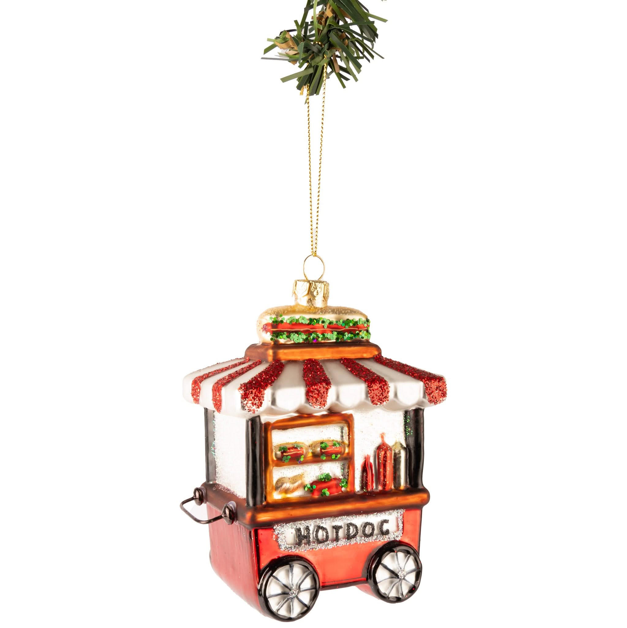 WEIHNACHTSKUGEL Hot Dog Stand 13 cm - Multicolor, Glas (6/13/1cm)