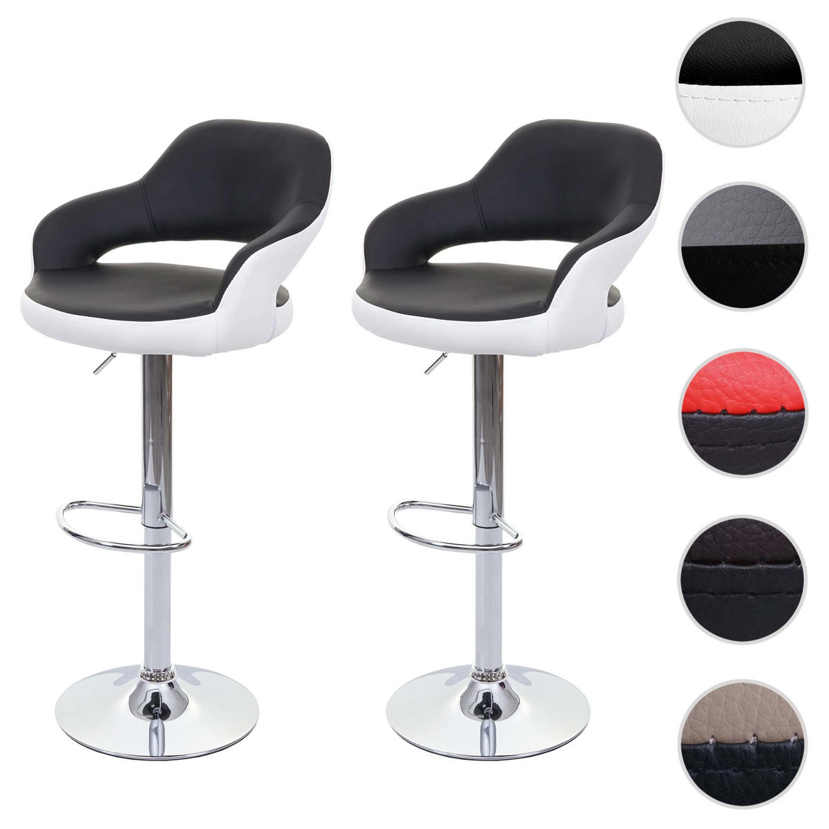 BARHOCKER Schwarz, Weiß 2er-Set - Schwarz/Weiß, Textil (51/105/55cm) - MCW
