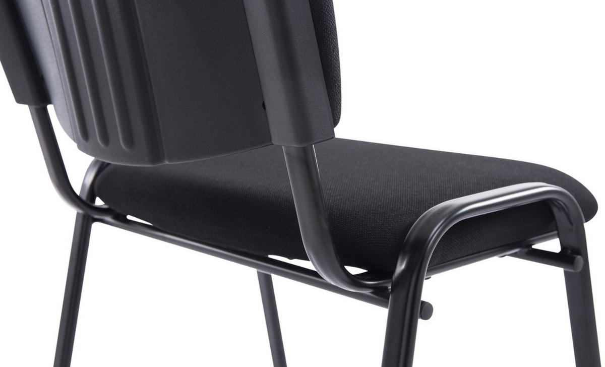 BESUCHERSTUHL Stoff schwarz - Schwarz, Textil/Metall (53/84/57cm) - CLP