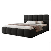 POLSTERBETT CERETTO 180x200 cm Schwarz Bouclé (Stoff Quelle) - mit Bettkasten und Holzlattenrost - Schwarz, Holzwerkstoff/Textil (180/200cm) - Ravio