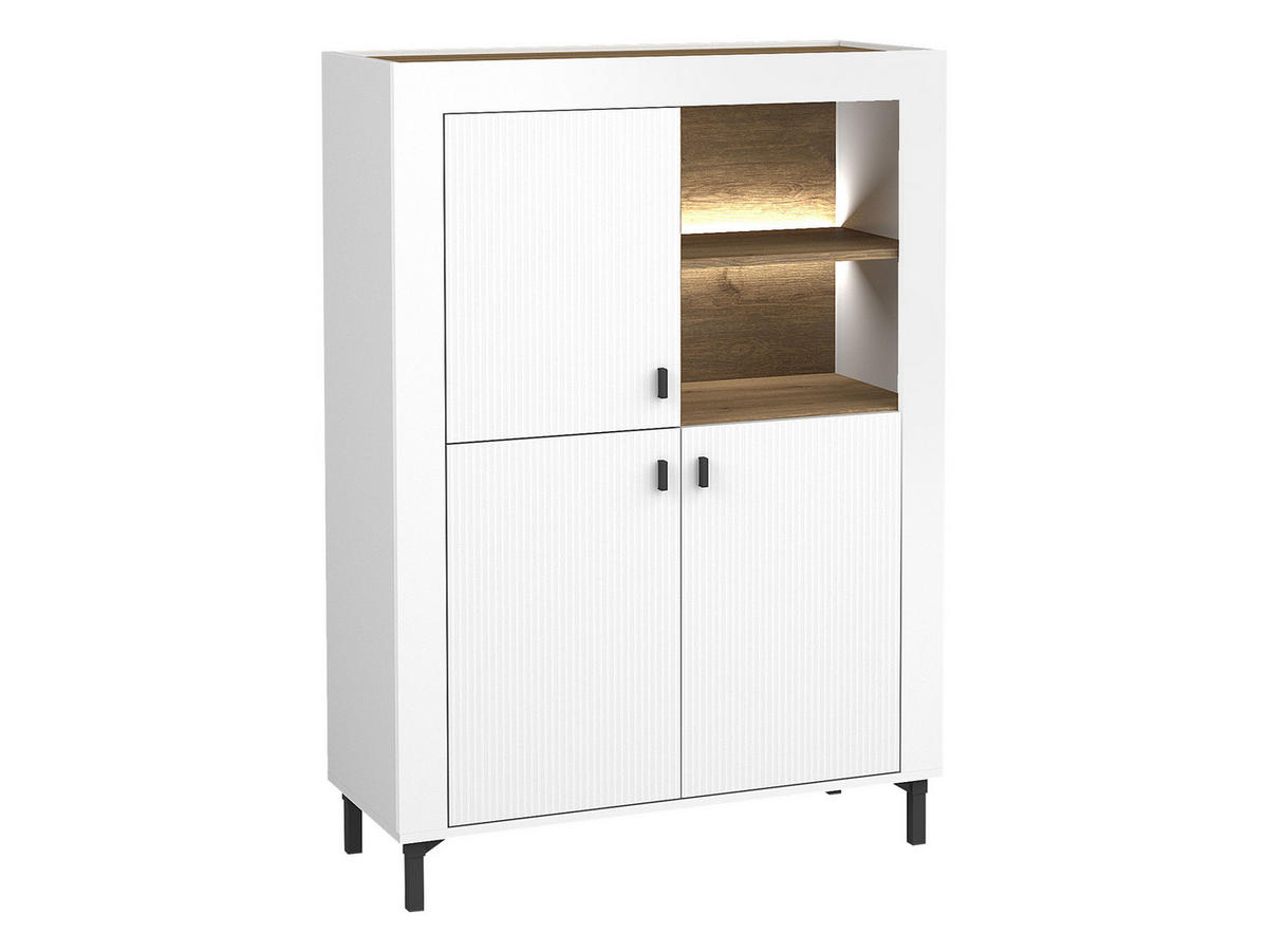 HIGHBOARD Mossa 3D MO05 mit LED Beleuchtung - Schwarz/Weiß, Holzwerkstoff/Kunststoff (97/136/40cm) - MIRJAN24