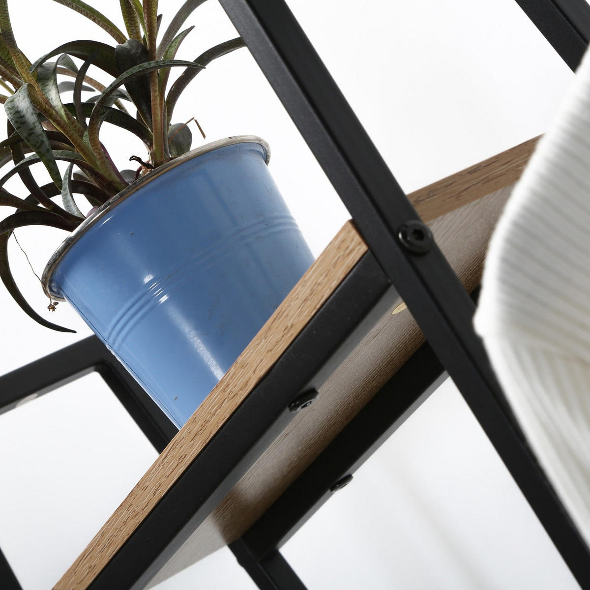 GARDEROBENSTÄNDER im industriellen Stil, 1 Regal mit 4 Etagen - Eichefarben, Holzwerkstoff (35/160/101cm) - Calicosy