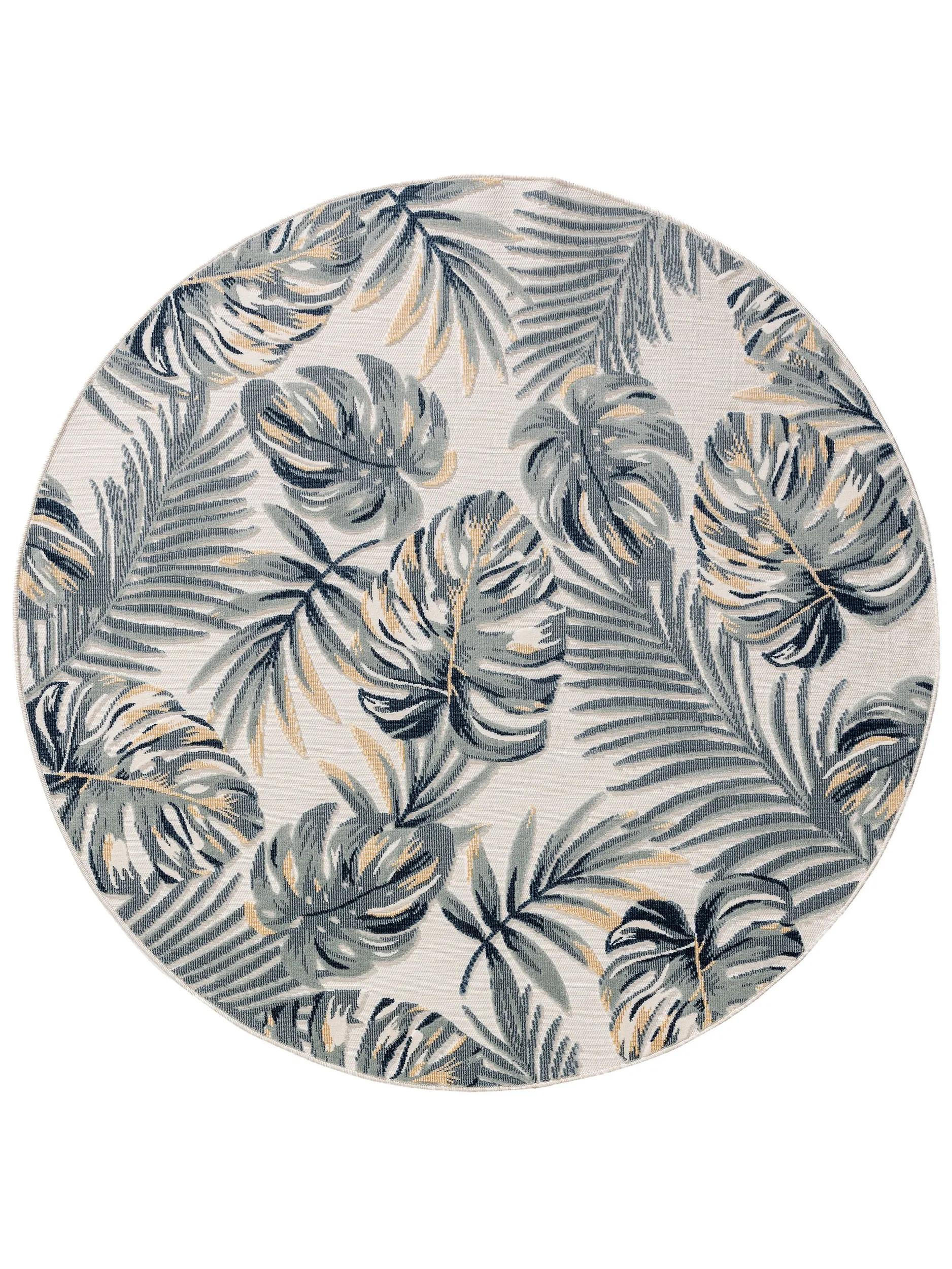 OUTDOORTEPPICH Flora Multicolor ø 200 cm rund - Creme, Kunststoff (200/200cm) - benuta