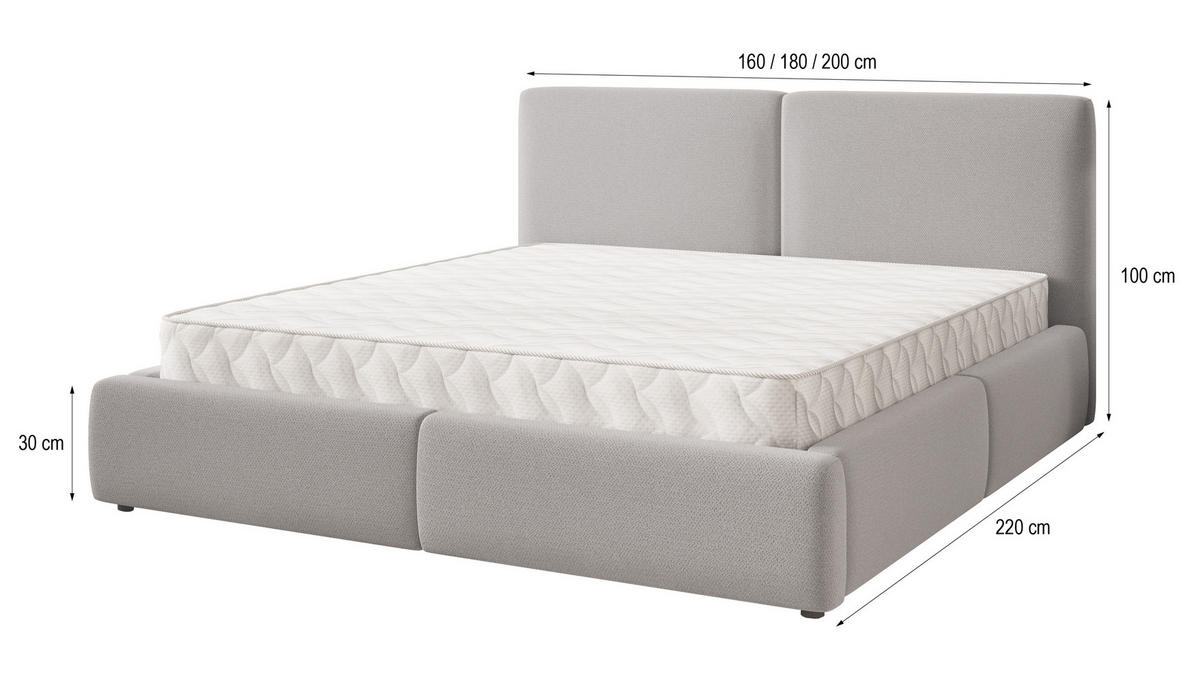 POLSTERBETT FELURO 160x200 cm mit Bettkästen - Gelb - Gelb, Holz (160/200cm) - MASSENO