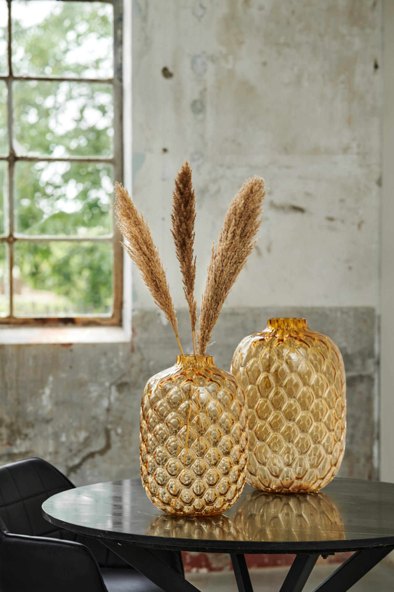 VASE Carino Orange Ø29/42 cm - Gelb, Glas (29/42cm) - Light & Living